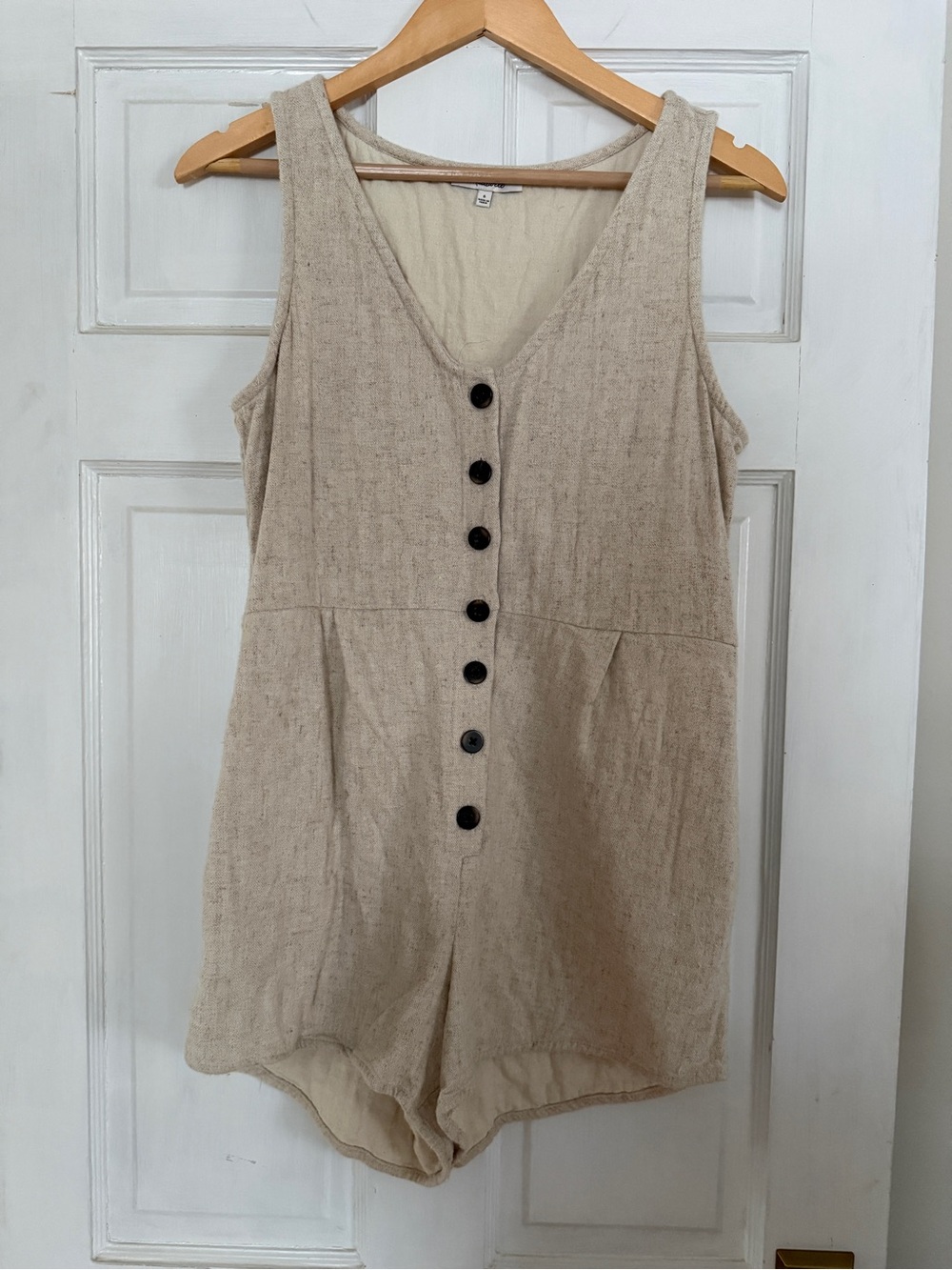 Madewell Linen-Blend Button Romper